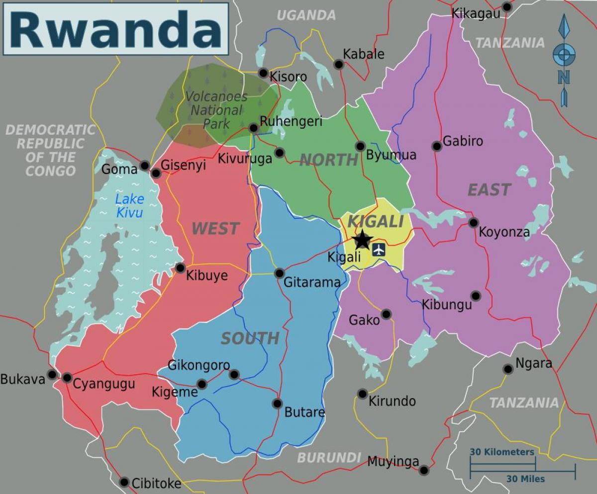 karta över kigali Rwanda