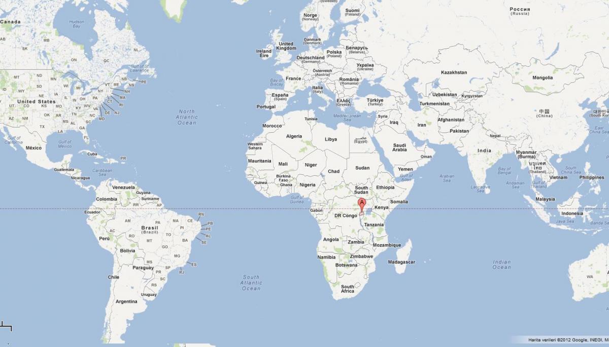 karta över Rwanda i världen