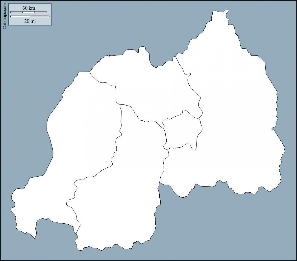 Rwanda karta översikt