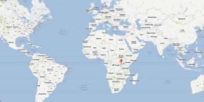 Karta över Rwanda i världen